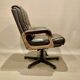 Fauteuil et ottoman en cuir, 1960