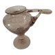 Biot candle holder vase in powder pink blown bubble glass.