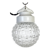 Vintage White Porcelain Pendant Light, 1970s