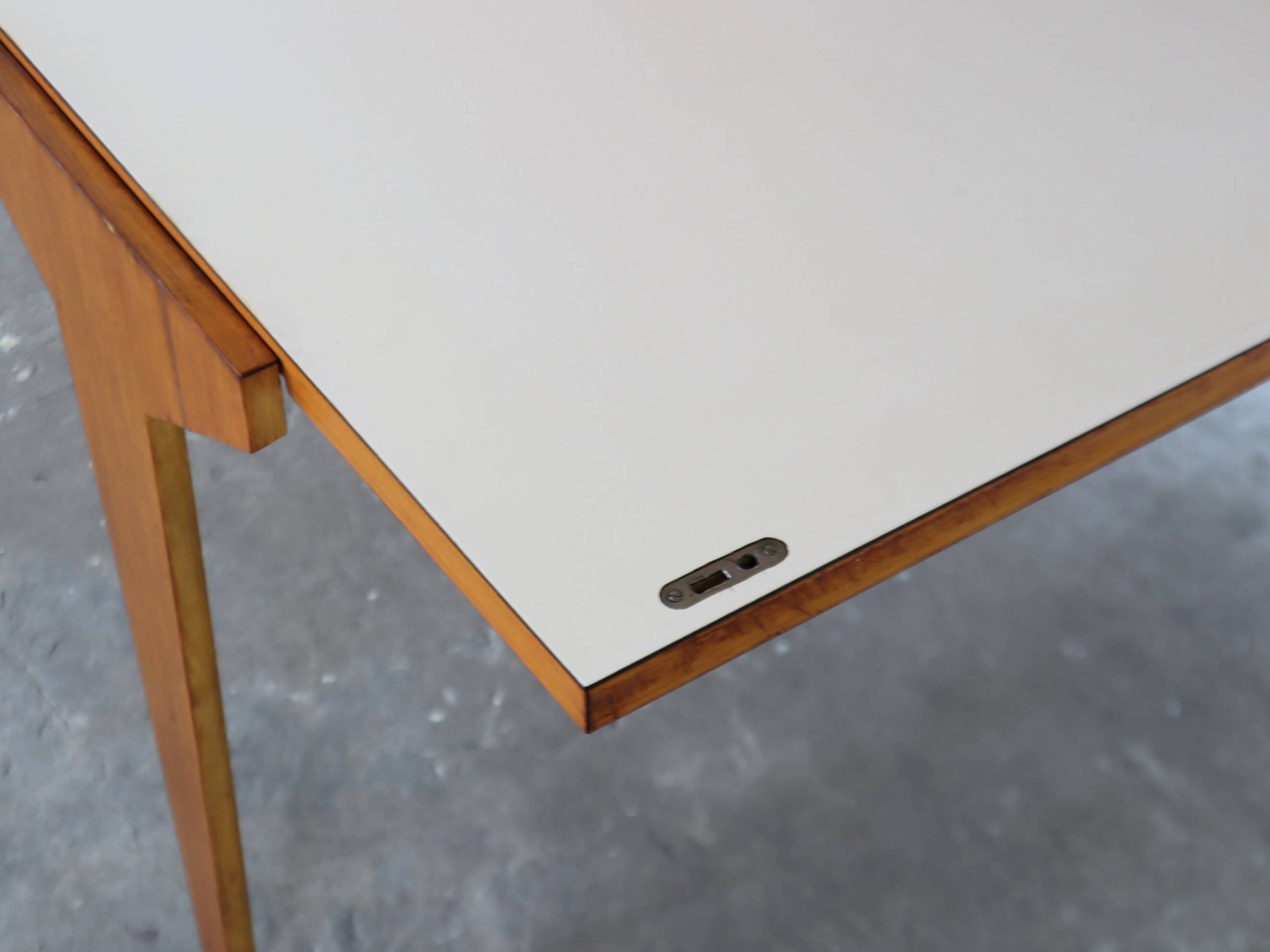 1950s mid-century wall unit teak and iron folding desk & cabinet module