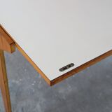 1950s mid-century wall unit teak and iron folding desk & cabinet module