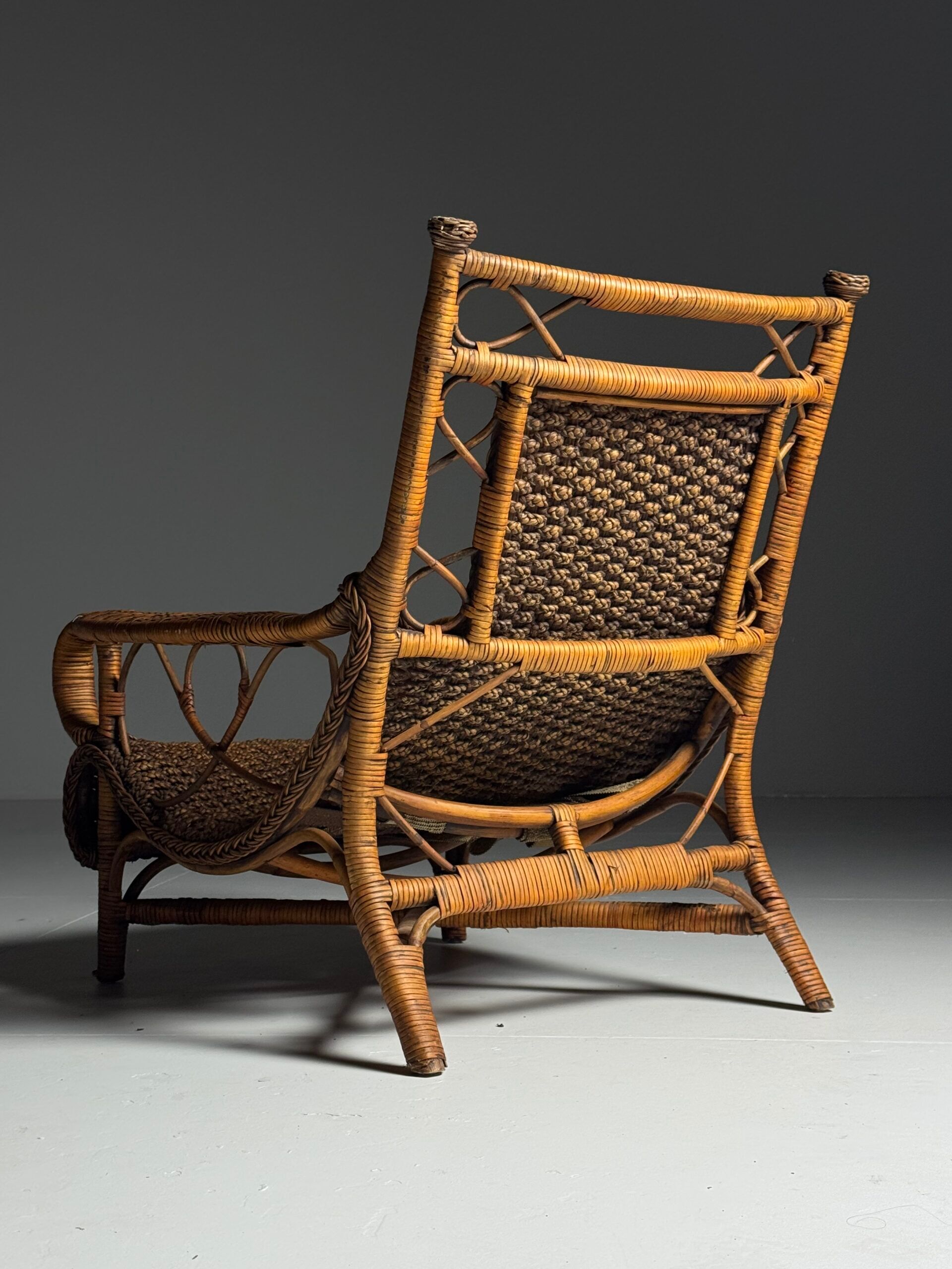 Rattan armchair 1950s vintage