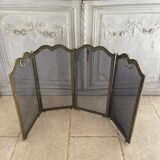 Italian brass fire screen with 4 panels