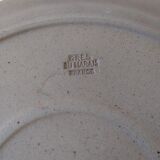 Flat plate in Marais sandstone France beige with blue, white and brown floral decoration