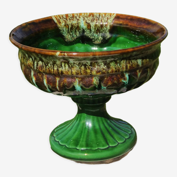 Medici shaped earthenware cup - flamed green -