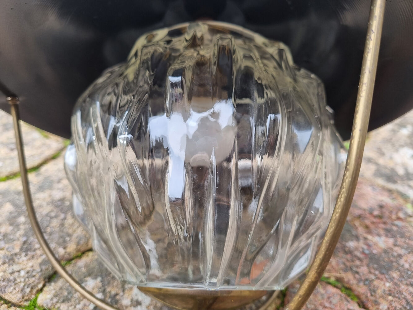 Vintage lantern suspension, Maison Lunel spirit, 50s