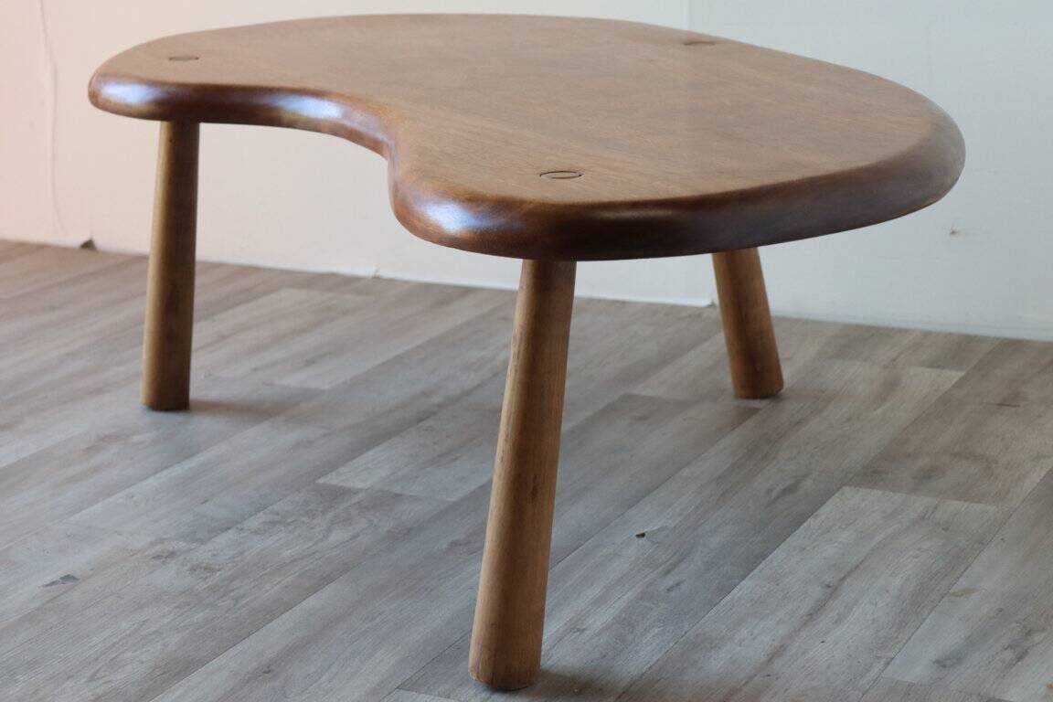 Vintage "bean" coffee table in solid wood, 1960