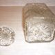 Antique whisky decanter made of chiseled glass