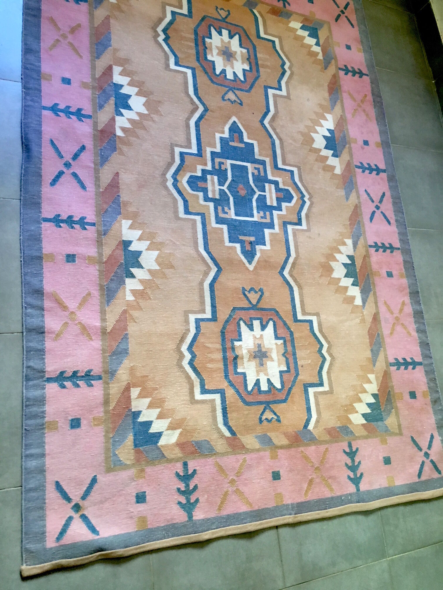 Kilim carpet pastel colors 125x187cm