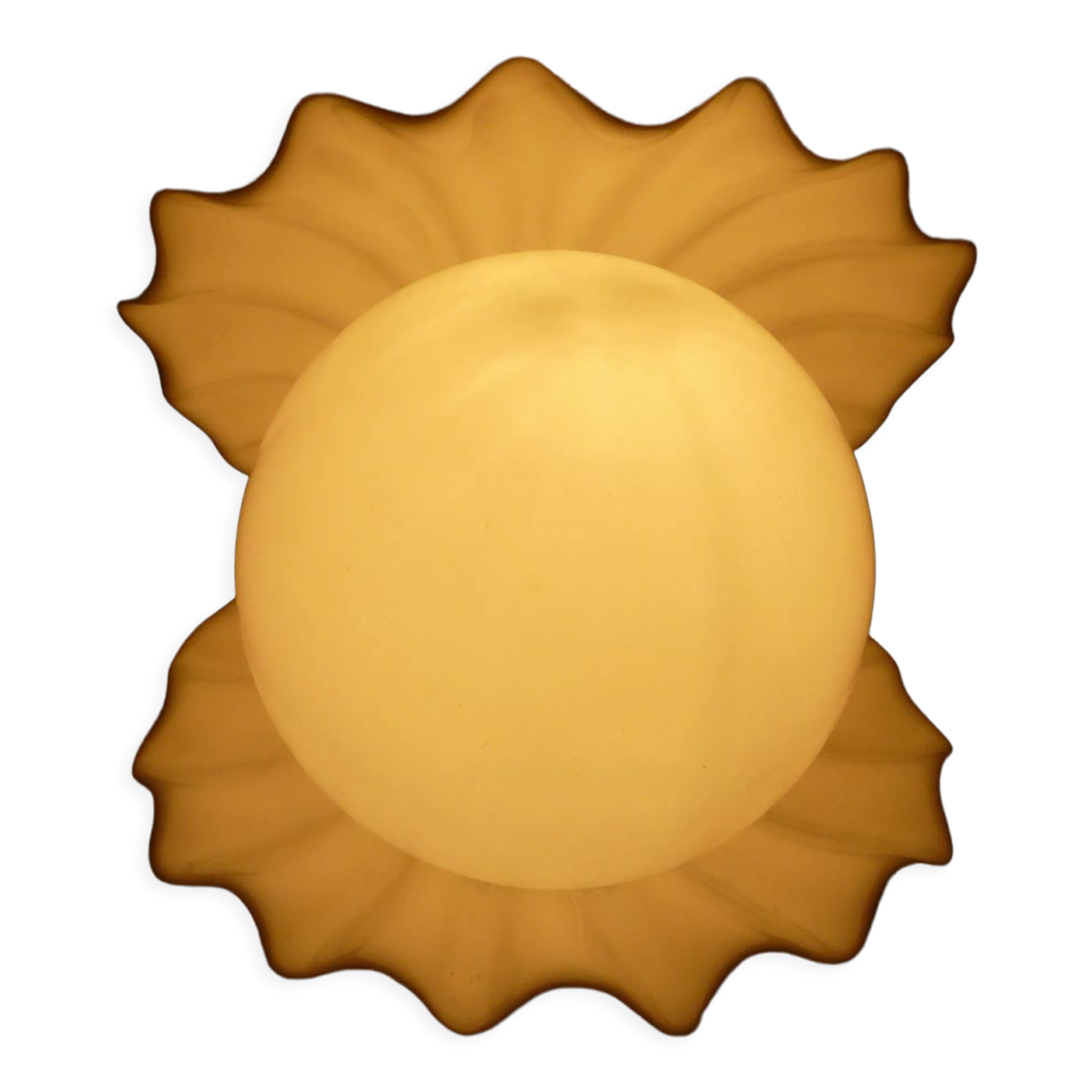Ceramic and opaline shell lamp France 1970