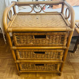 Rattan bedside table chiffonnier