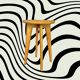 Scandinavian style stool in solid wood, splayed legs, 1960s.