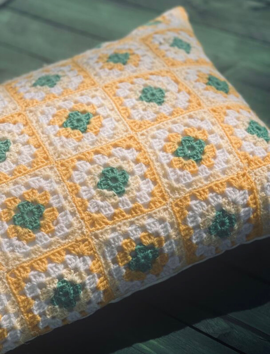 Vintage crochet cushion