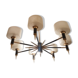 Lustre de plafond 7 feux 1950-1960