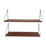Scandinavian double shelf in teak