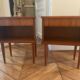 Pair of vintage bedside tables with compass feet
