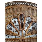 Headboard rattan peacock