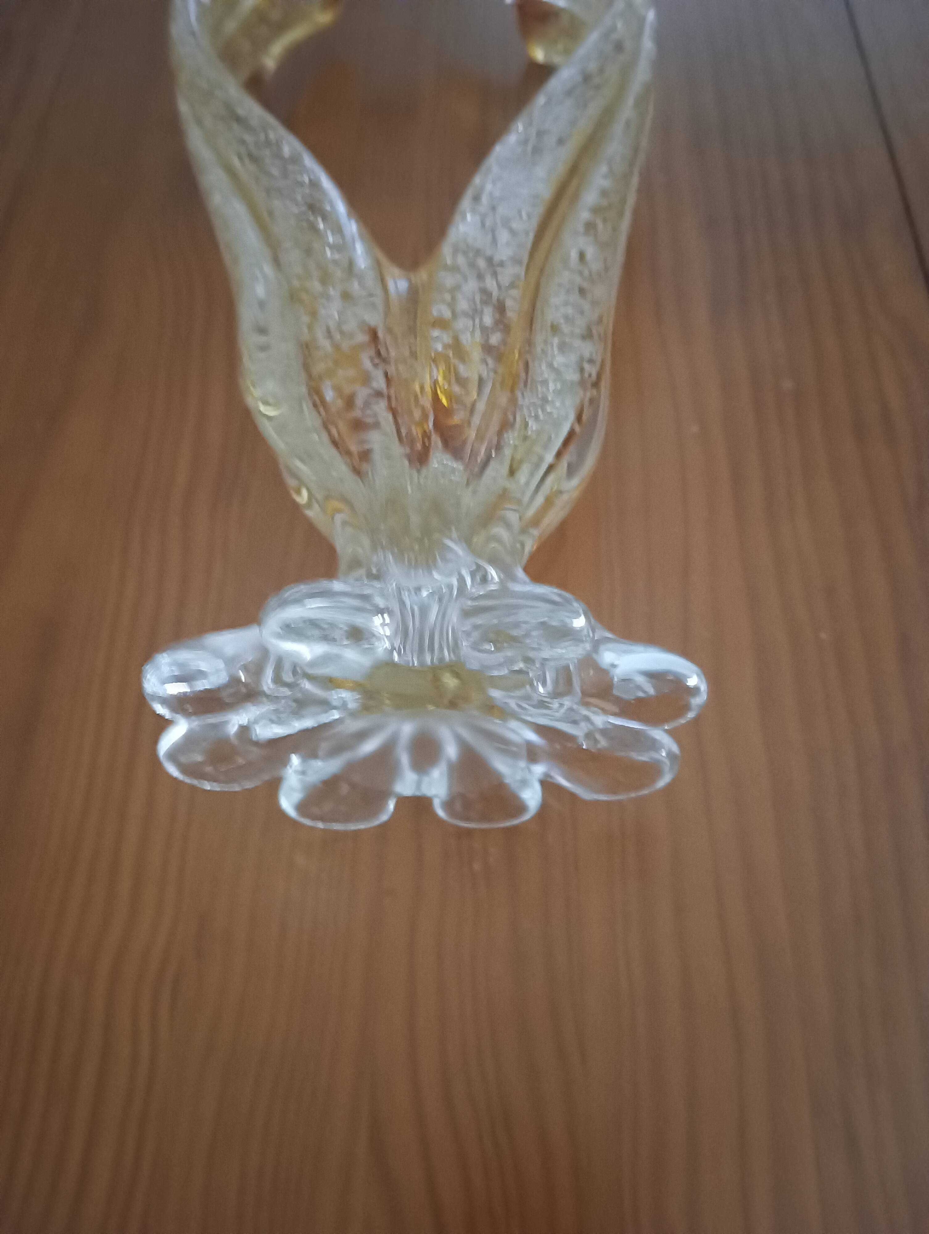 Amber bubble glass sculpture