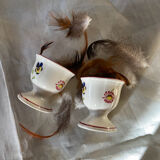 Set of 2 porcelain egg cups by Villeroy and Boch.