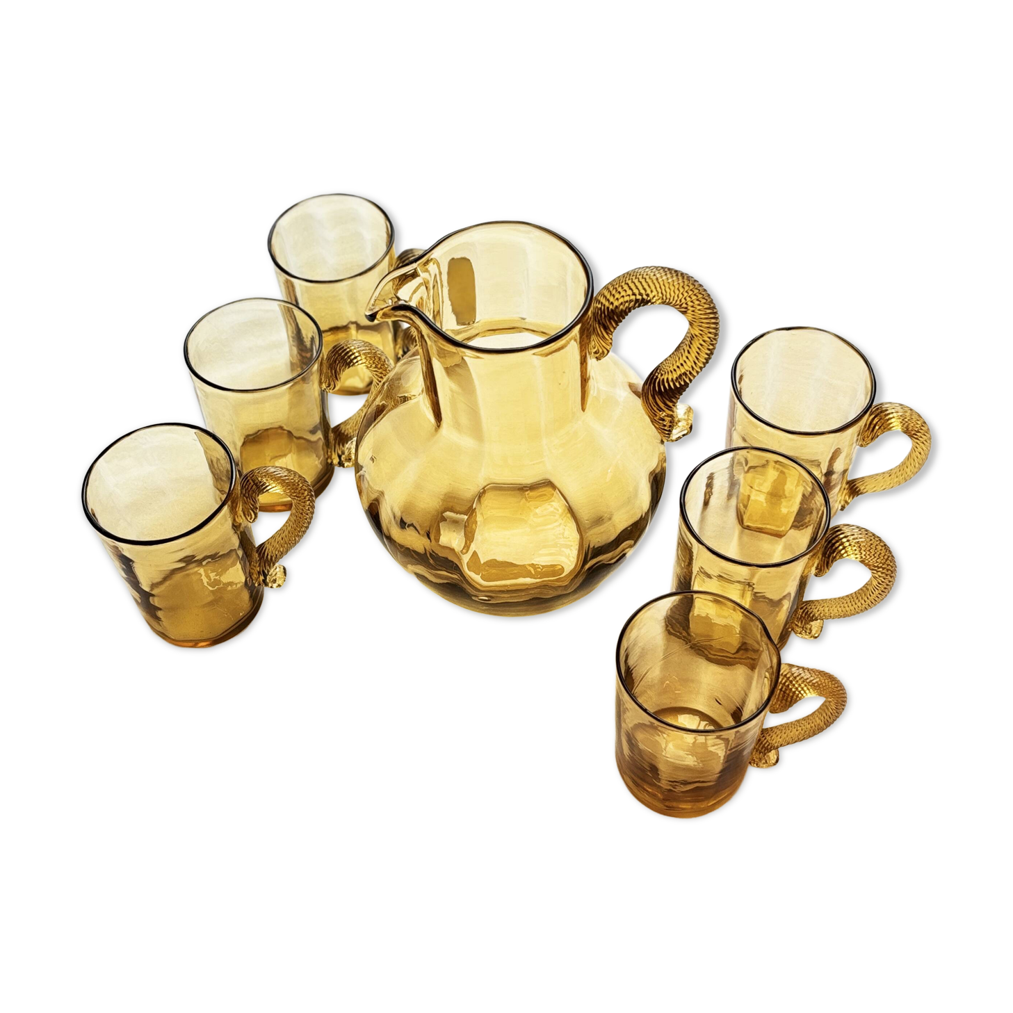 Service à orangeade, 1 cruche et 5 verres