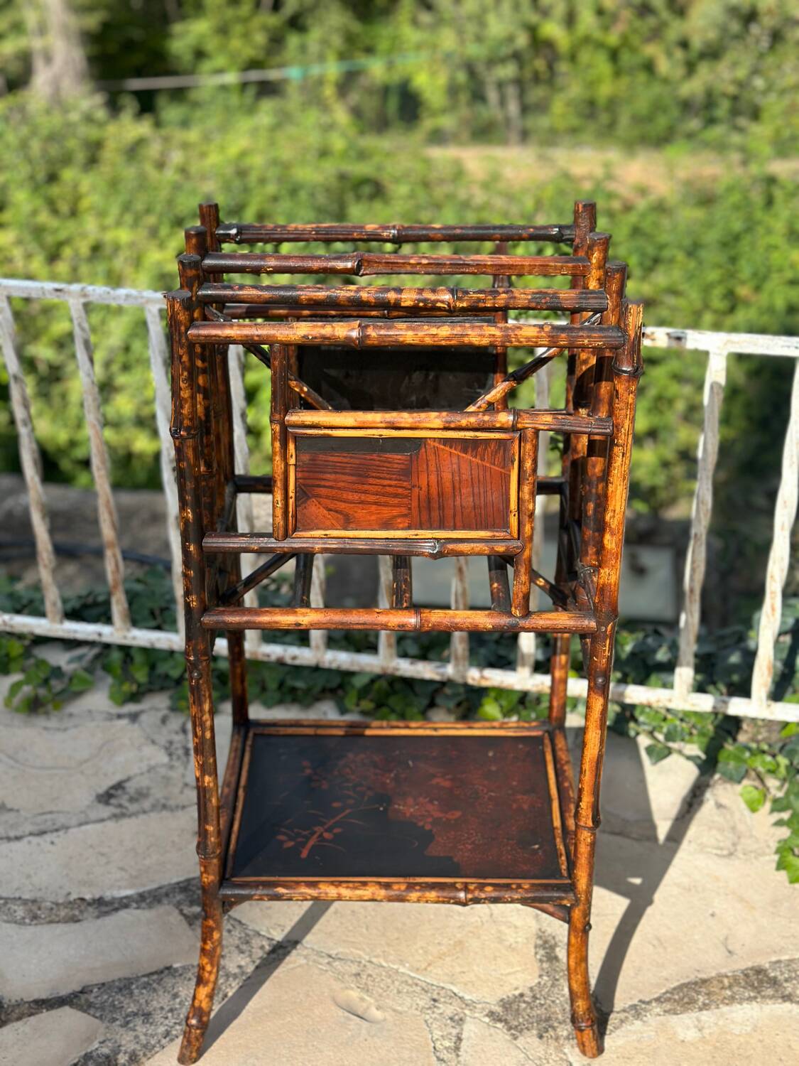 Natural Bamboo Magazine Racks, Stained, 19th Century Period