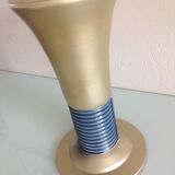 Blue and gold tulip vase in enamelled art deco style / 30s-40s