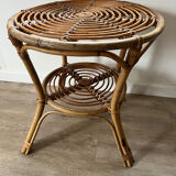 Rattan side table
