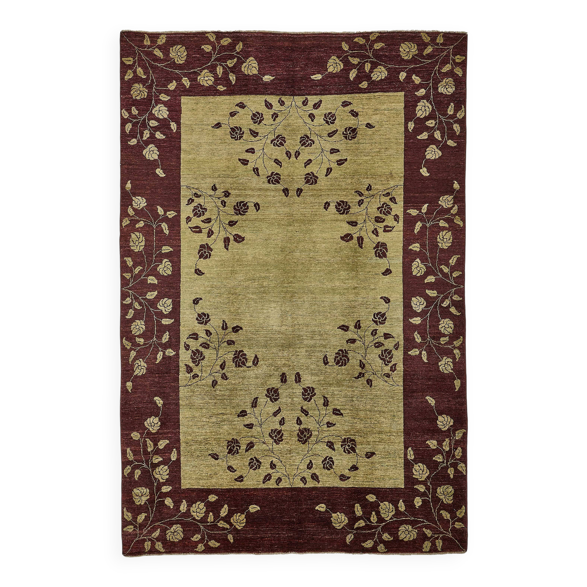 Tapis Oushak en laine noué à la main, 182 cm x 271 cm
