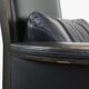 Fauteuil design en cuir noir de Giorgetti