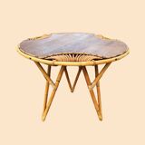 Janine Abraham Rattan Tripod Coffee Table