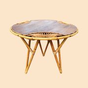 Janine Abraham Rattan Tripod Coffee Table