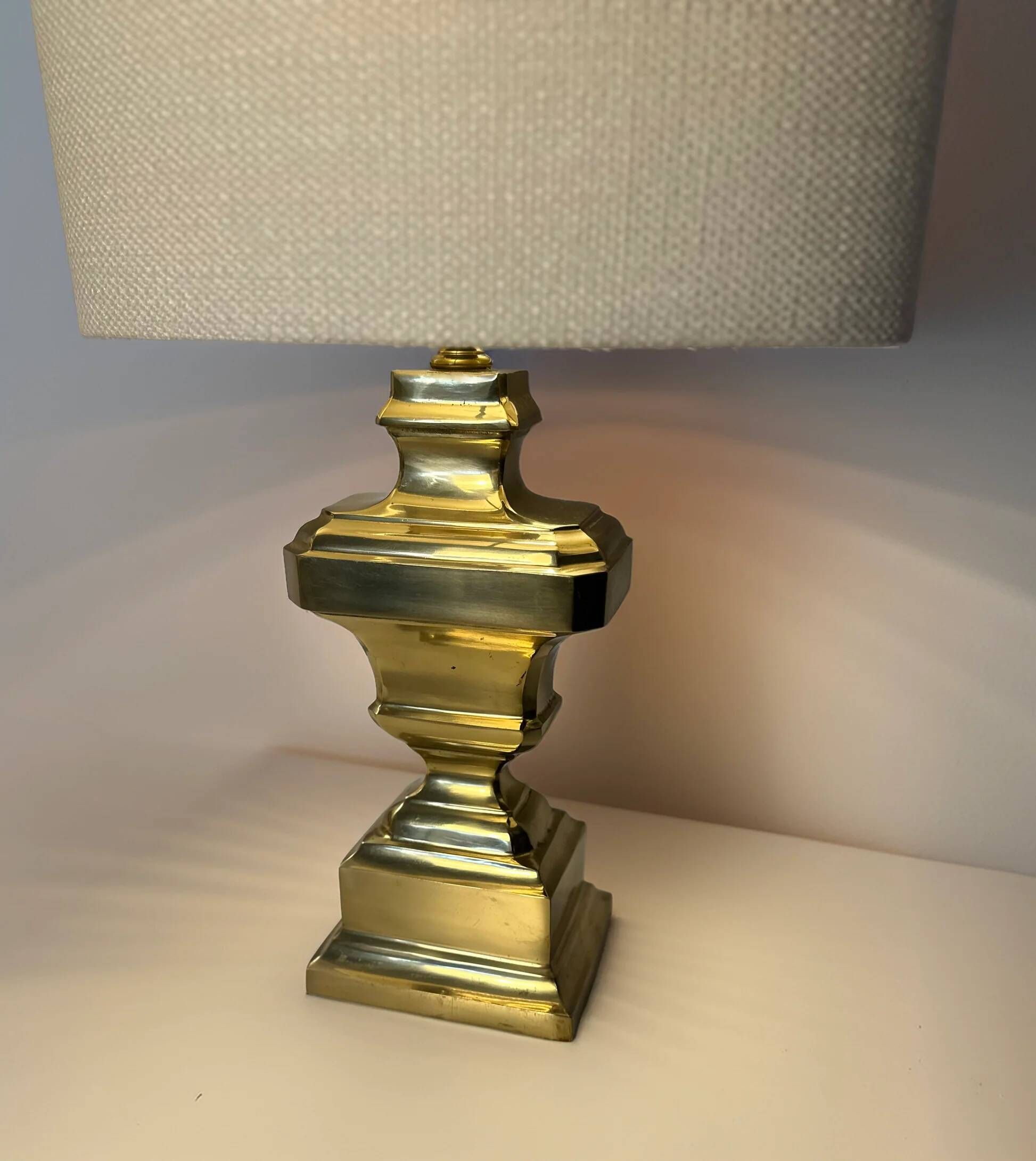 Pair of Italian brass table lamps from the 1950s.