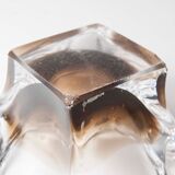 Murano ashtray transparent and smoked flower shape