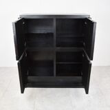 Black brutalist bar cabinet, 1970s