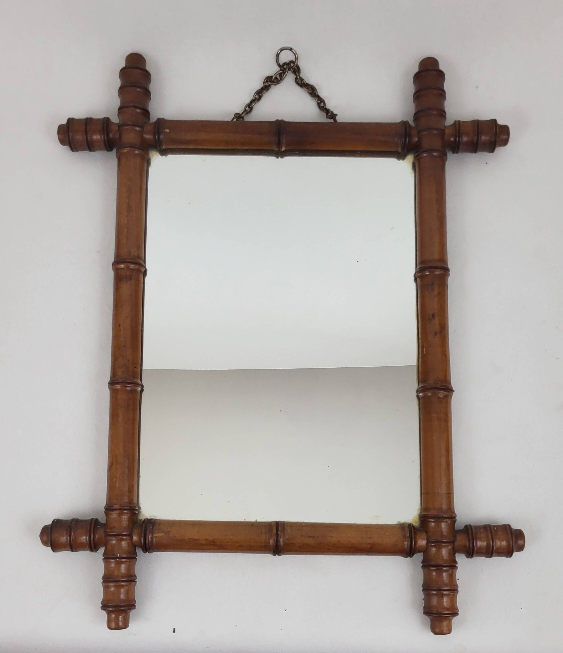 Bamboo mirror 42*53 cm vintage