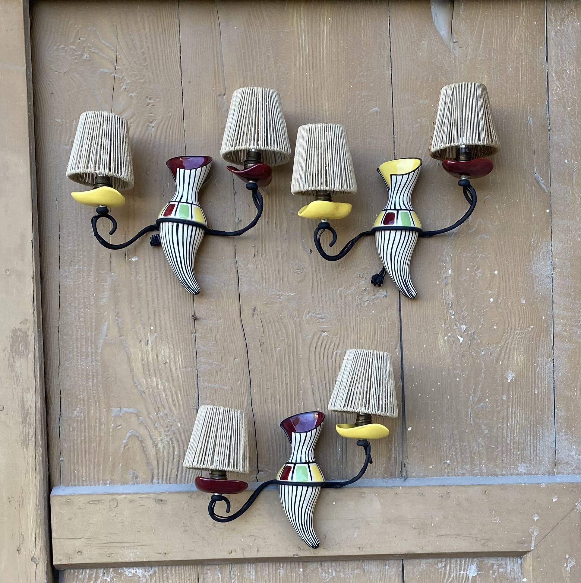 Vintage ceramic wall lights