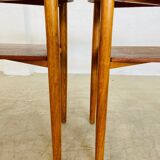 Tables de chevet vintage danoises en teck et chêne du milieu du siècle par Næstved Møbelfabrik