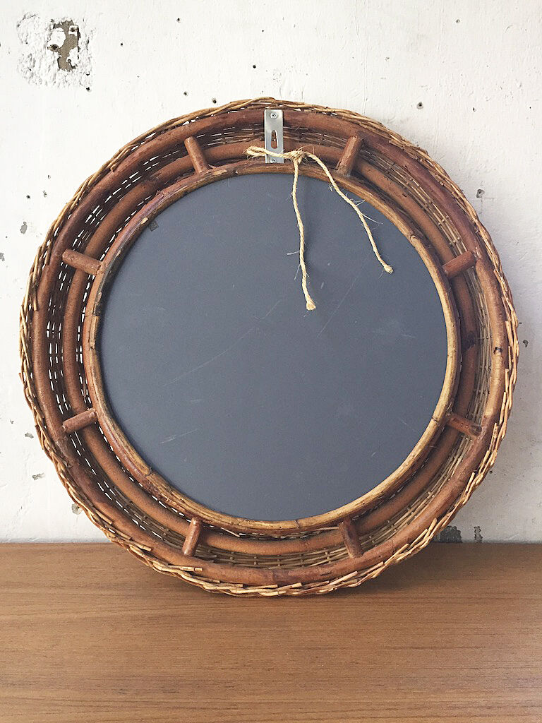 Mirror round Wicker 59 cm