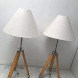 Paire de lampe de chevet trépied