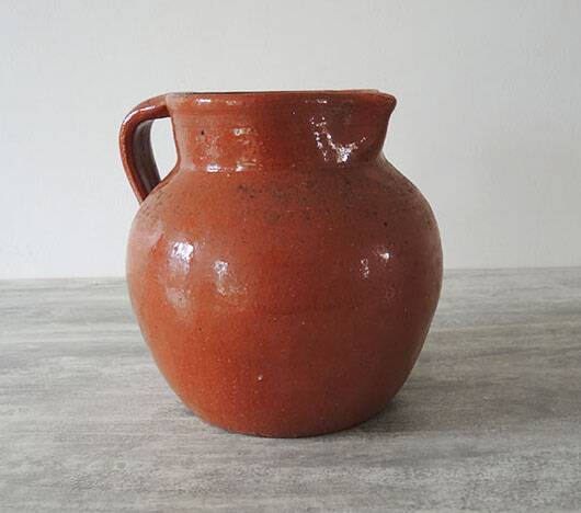 Old Glazed Terracotta Pitcher