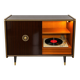 A vintage cabinet with a record player and a bar, 1960s.