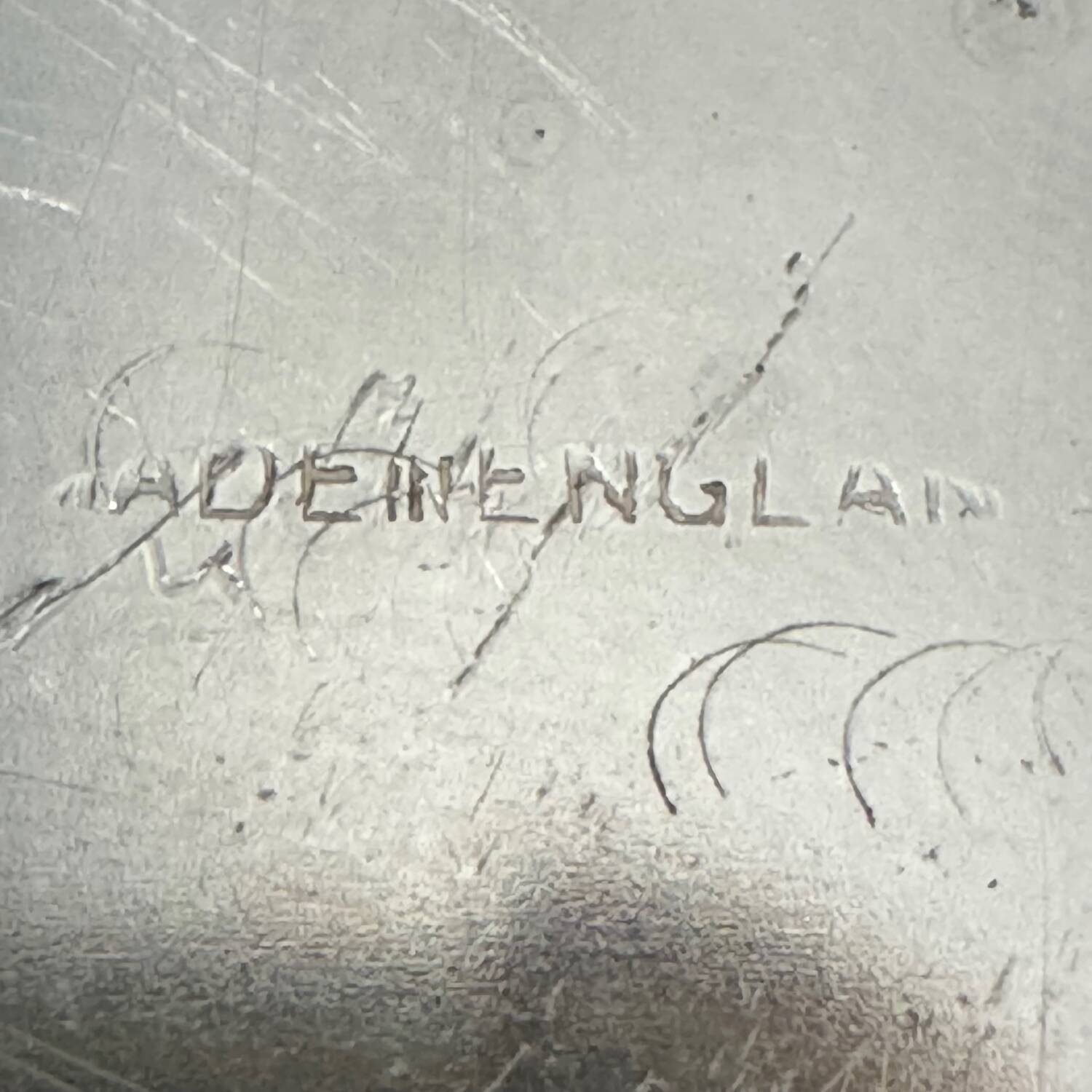 Silver metal ramekin with glass insert, ribbons, bows