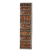 Tapis de couloir vintage turc Oushak fait main en laine et coton marron, années 1970