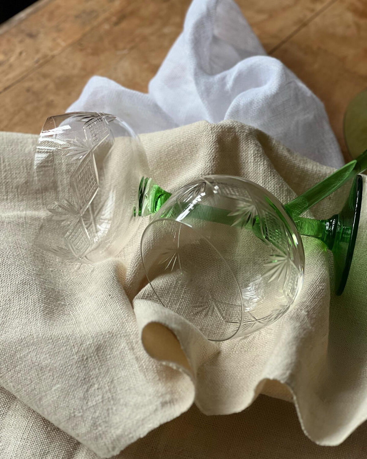 Alsatian glasses in fine chiseled glass