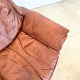 Havana leather armchair and ottoman P60