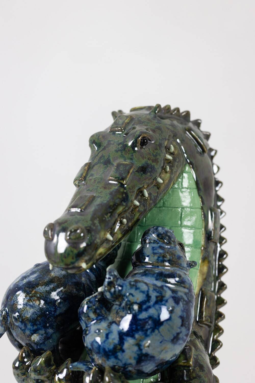 Valérie Courtet. Crocodile carrying hippos. Contemporary.