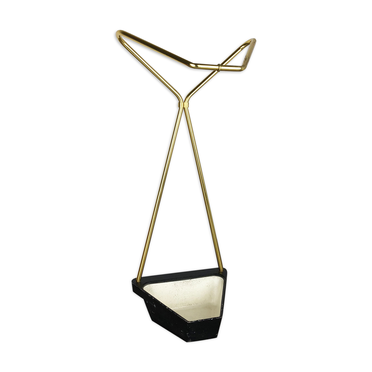 Porte-parapluie en métal laiton moderniste Bauhaus Allemagne années 1950