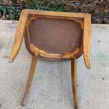 6 Italian Scandinavian style dining chairs from the 1950s in wood and leather.