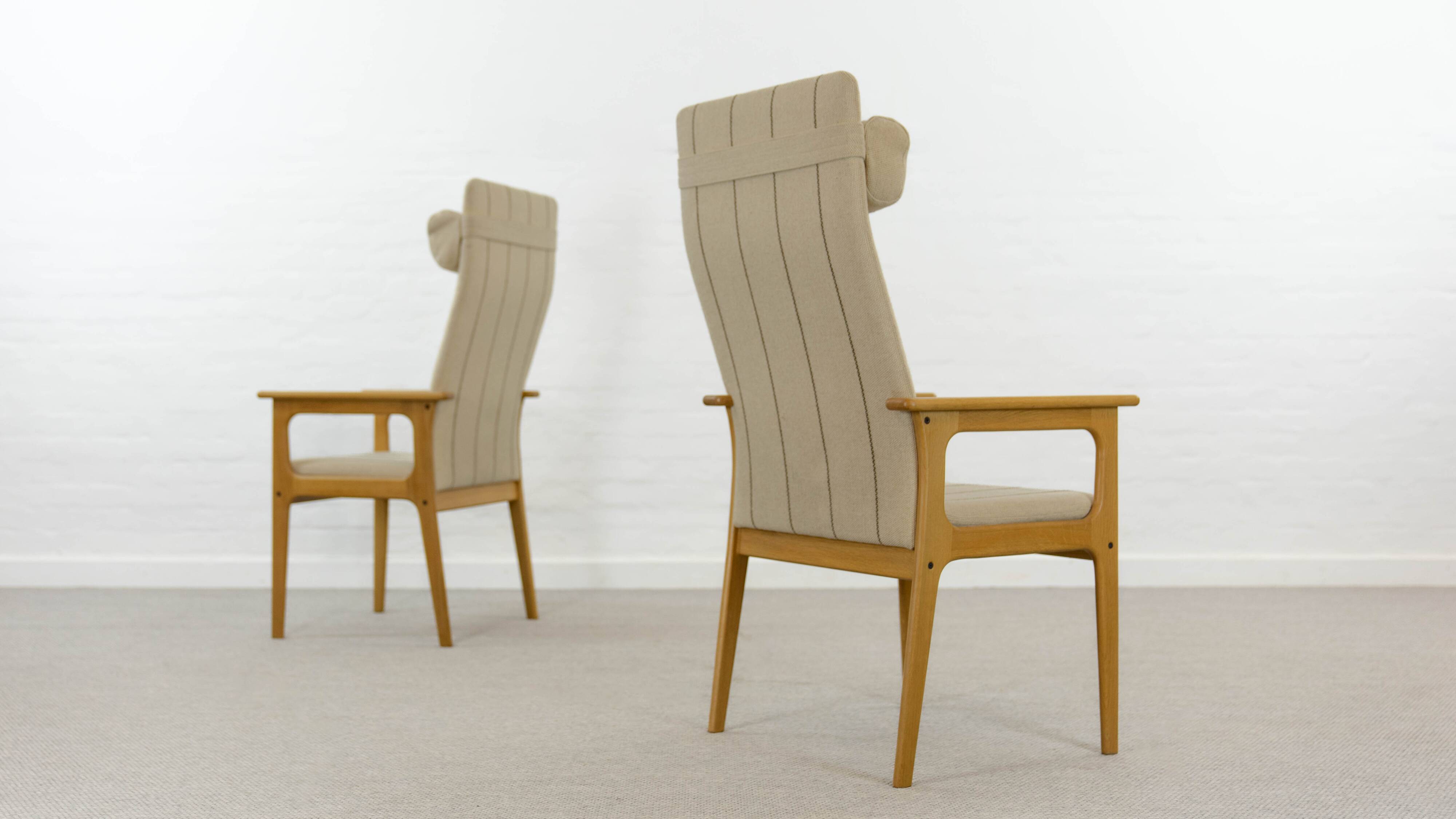 Pair of danish highback chairs by domus danica