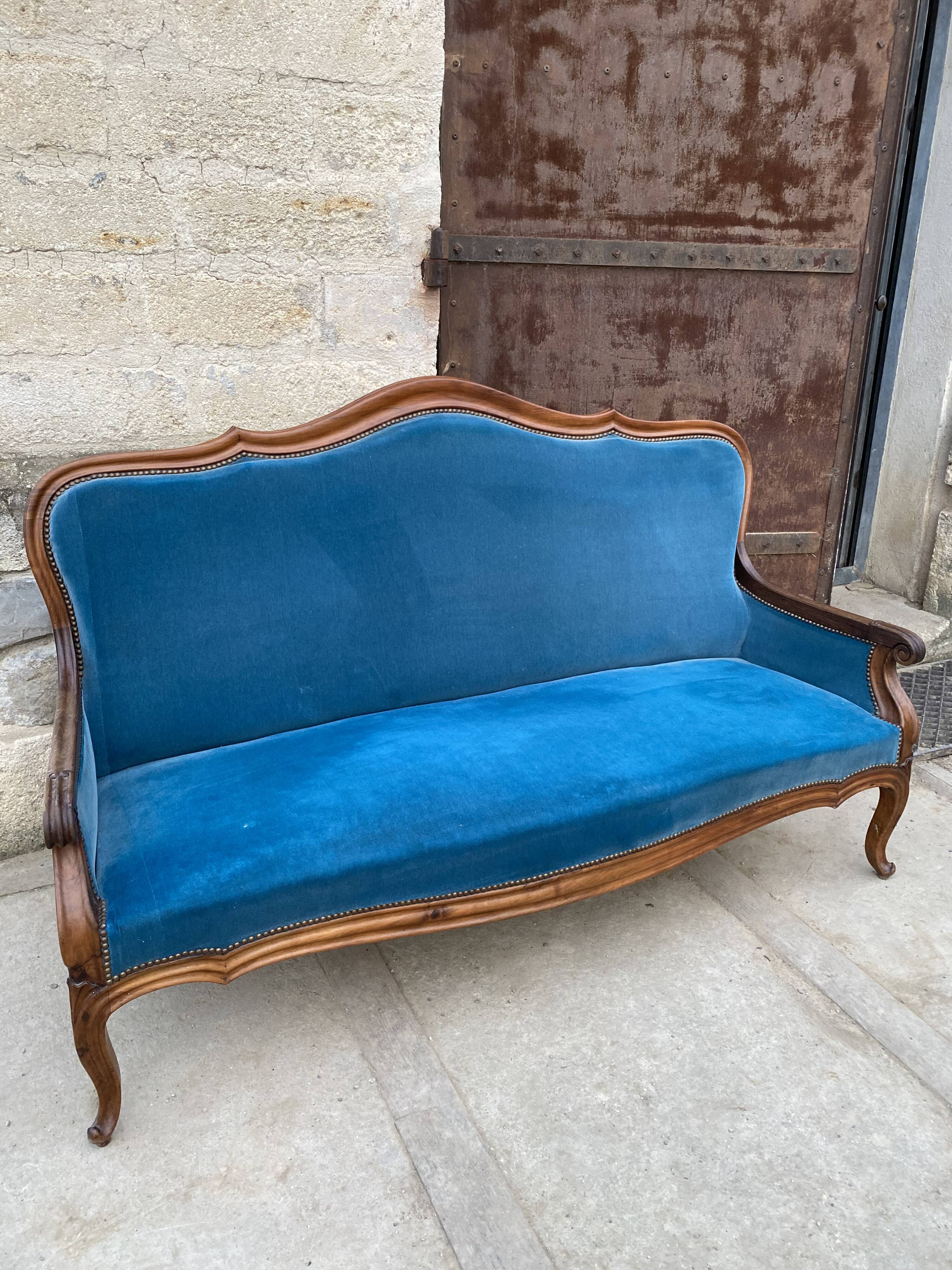 Louis XV blue bench 1900